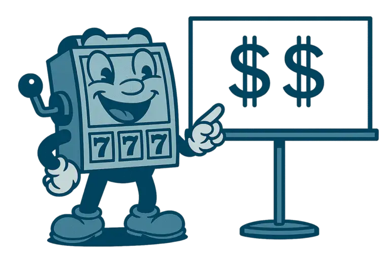 character pointing at sign